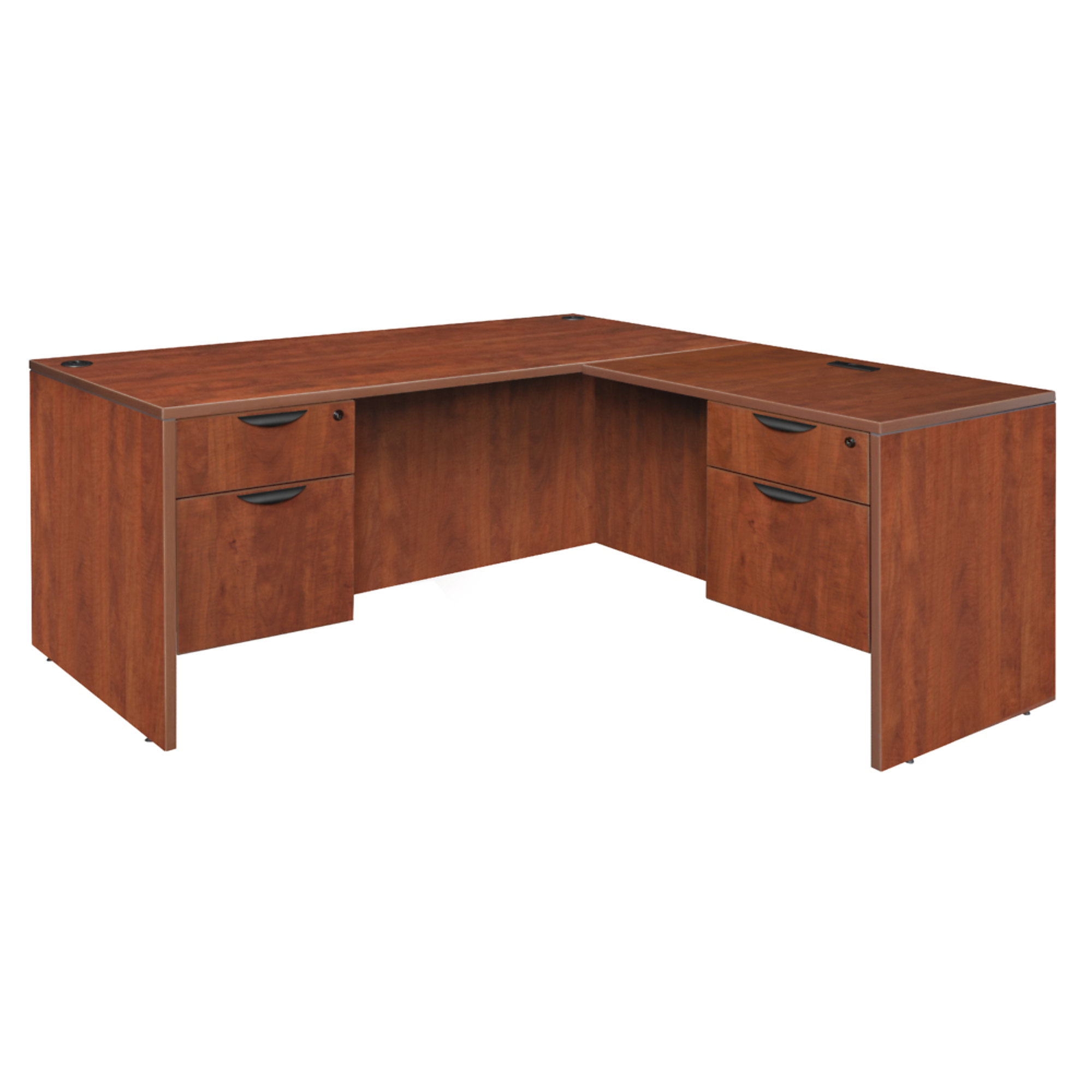 Regency Legacy L-Shaped Desk — 71in. x 35in., Double Pedestal Drawers, Lockable, Cherry, Model# LLD7135CH
